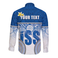 Personalized International School Suva Long Sleeve Button Shirt With Fijian Tapa Pattern LT05 - Polynesian Pride