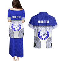 Personalized Queen Victoria School Couples Matching Puletasi Dress and Hawaiian Shirt With Fijian Tapa Pattern LT05 - Polynesian Pride