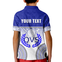 Personalized Queen Victoria School Kid Polo Shirt With Fijian Tapa Pattern LT05 - Polynesian Pride