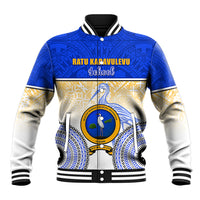 Personalized Ratu Kadavulevu School Baseball Jacket With Fijian Tapa Pattern LT05 Unisex Blue - Polynesian Pride