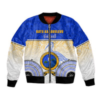 Personalized Ratu Kadavulevu School Bomber Jacket With Fijian Tapa Pattern LT05 Unisex Blue - Polynesian Pride