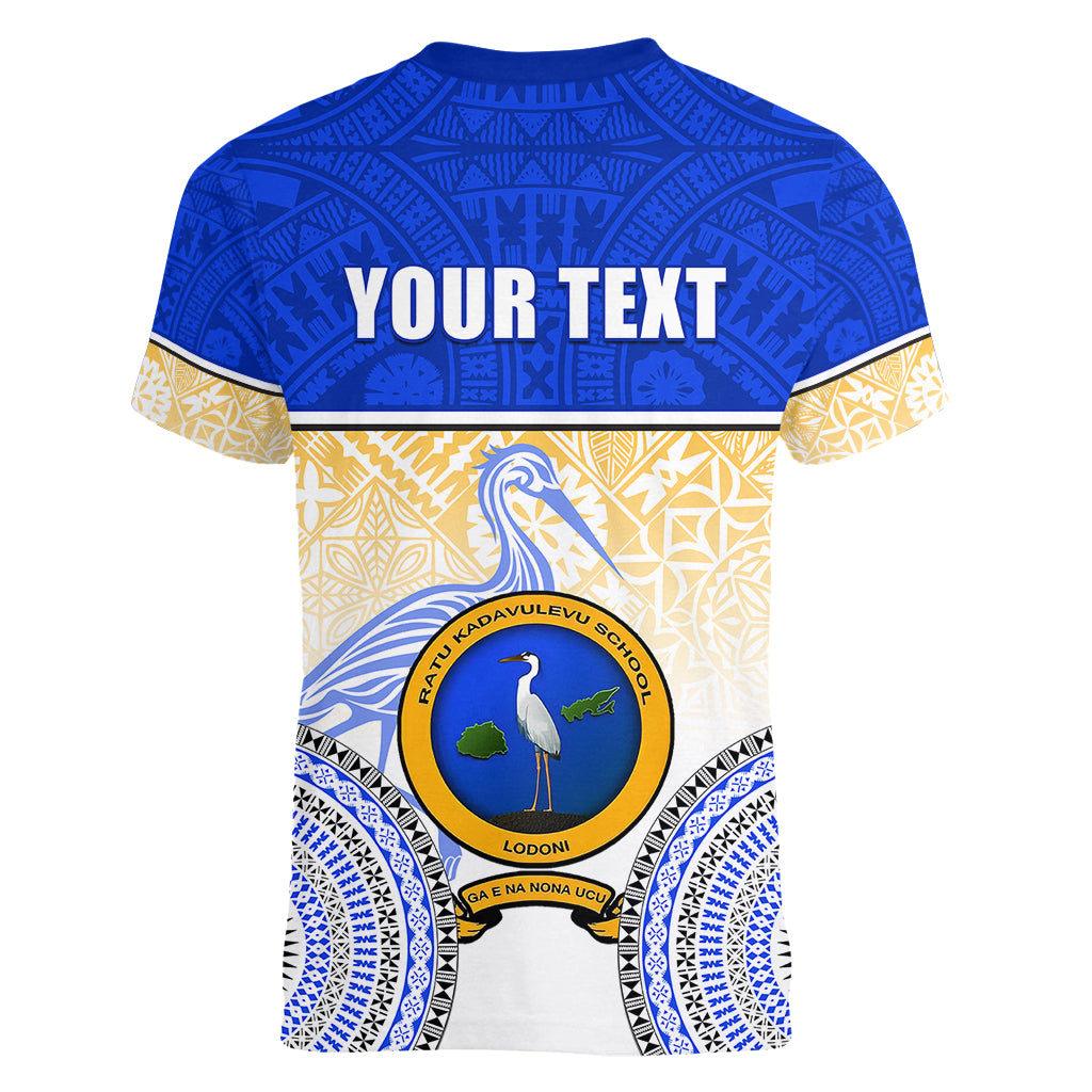 Personalized Ratu Kadavulevu School Women V Neck T Shirt With Fijian Tapa Pattern LT05 - Polynesian Pride