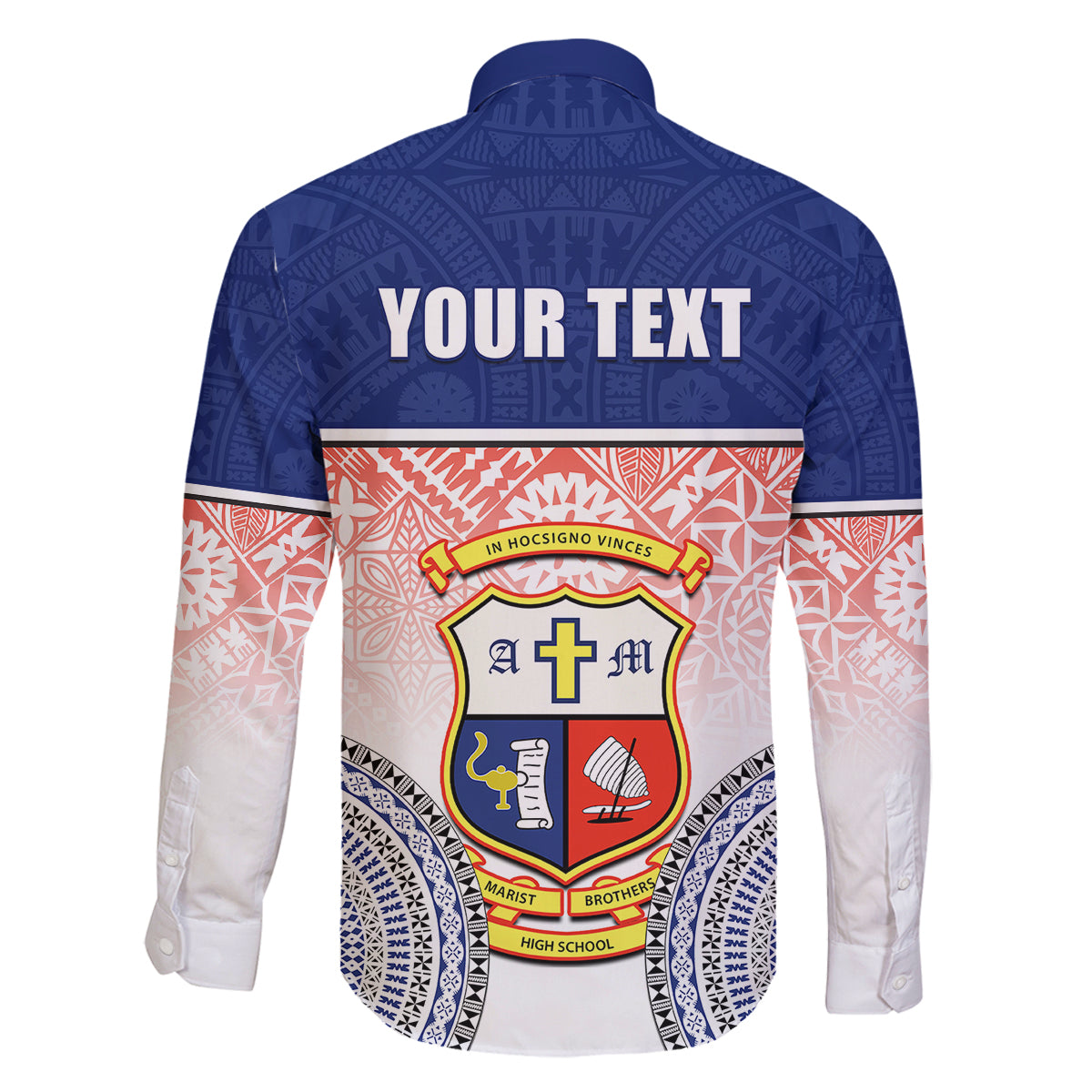Personalized Marist Brothers High School Family Matching Long Sleeve Bodycon Dress and Hawaiian Shirt With Fijian Tapa Pattern LT05 - Polynesian Pride