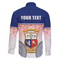 Personalized Marist Brothers High School Family Matching Long Sleeve Bodycon Dress and Hawaiian Shirt With Fijian Tapa Pattern LT05 - Polynesian Pride