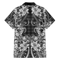 Hawaii Palaka Hawaiian Shirt Black Tribal Pattern With Tropical Flowers - Polynesian Pride