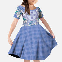 Hawaii Violet Palaka Family Matching Mermaid Dress and Hawaiian Shirt With Tapa Pattern Tropical Flowers - Polynesian Pride