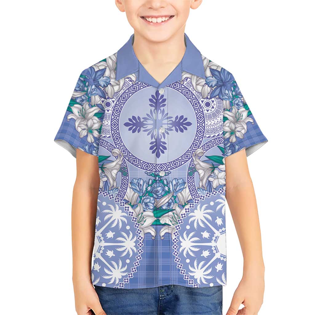 Hawaii Violet Palaka Hawaiian Shirt With Tapa Pattern Tropical Flowers - Polynesian Pride