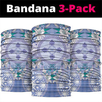 Hawaii Violet Palaka Neck Gaiter With Tapa Pattern Tropical Flowers - Polynesian Pride