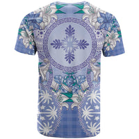 Hawaii Violet Palaka T Shirt With Tapa Pattern Tropical Flowers - Polynesian Pride