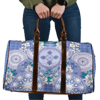 Hawaii Violet Palaka Travel Bag With Tapa Pattern Tropical Flowers - Polynesian Pride