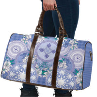 Hawaii Violet Palaka Travel Bag With Tapa Pattern Tropical Flowers - Polynesian Pride