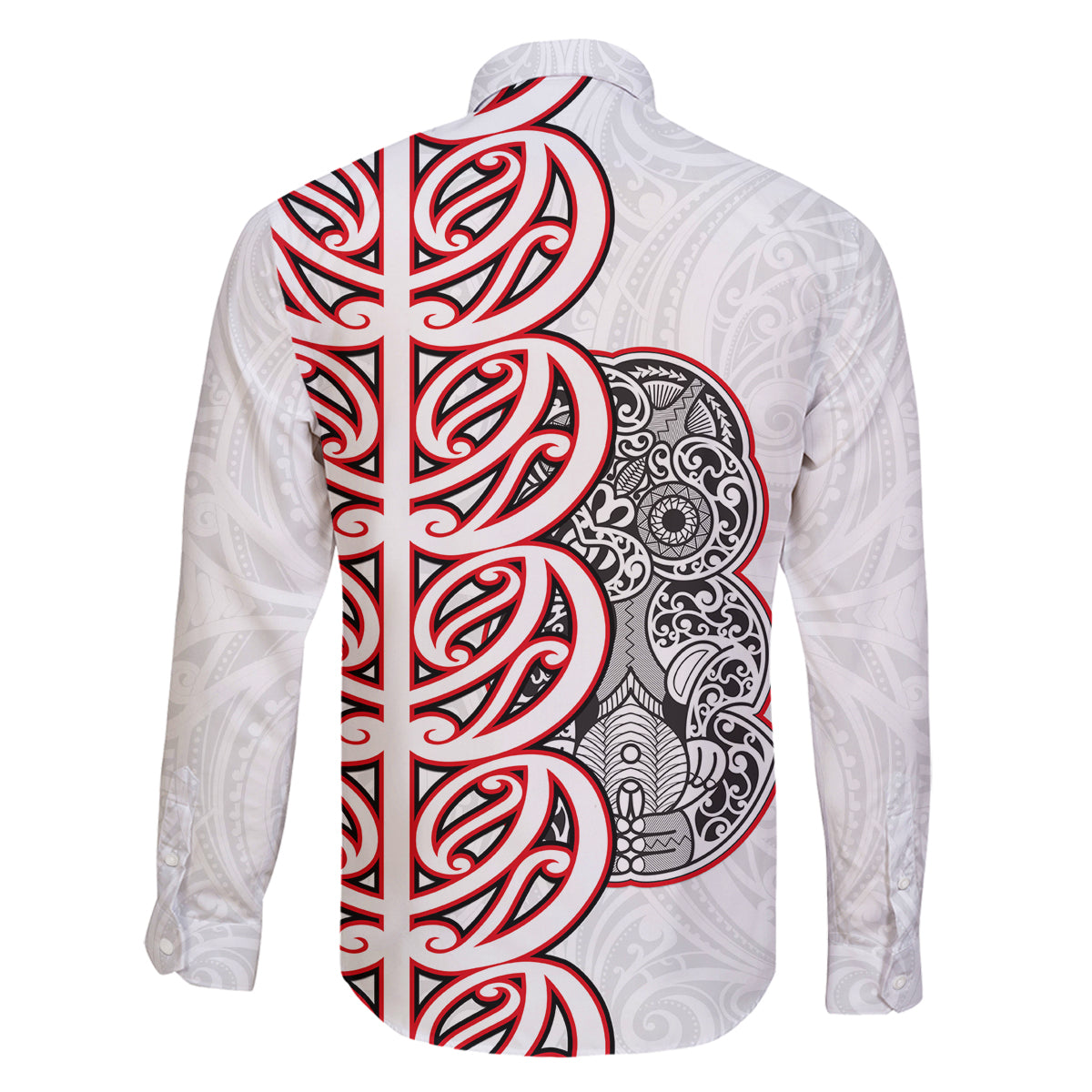 Aotearoa New Zealand Family Matching Off Shoulder Long Sleeve Dress and Hawaiian Shirt Maori Marae Pattern Tiki LT05 - Polynesian Pride