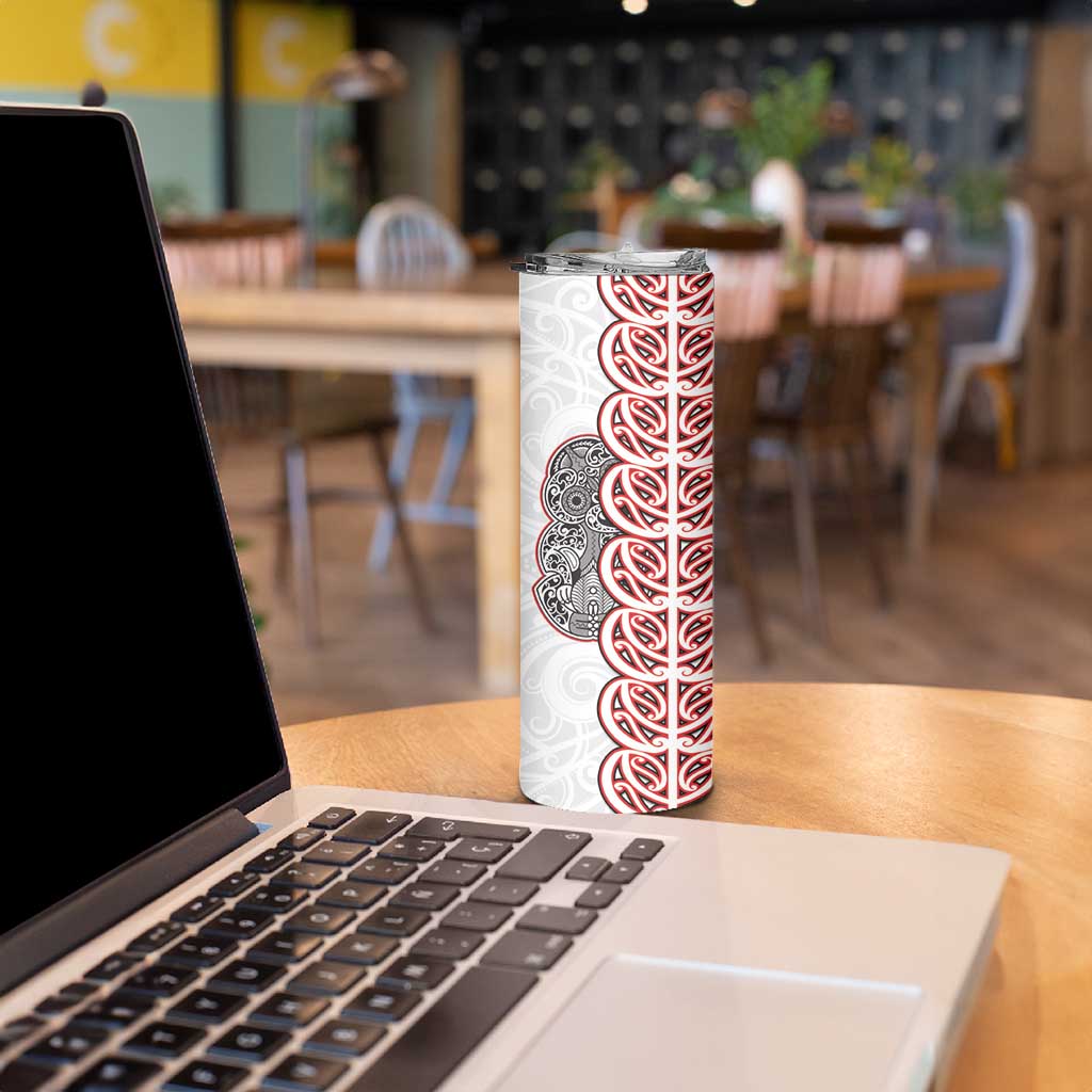 Aotearoa New Zealand Skinny Tumbler Maori Marae Pattern Tiki