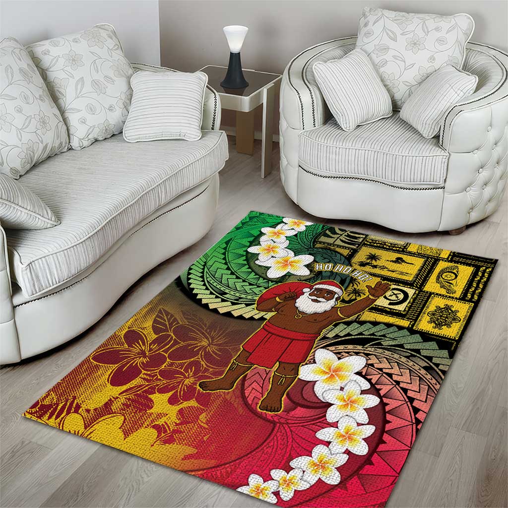 Vanuatu Christmas Area Rug Ni-Van Santa Retro Style - Polynesian Pride