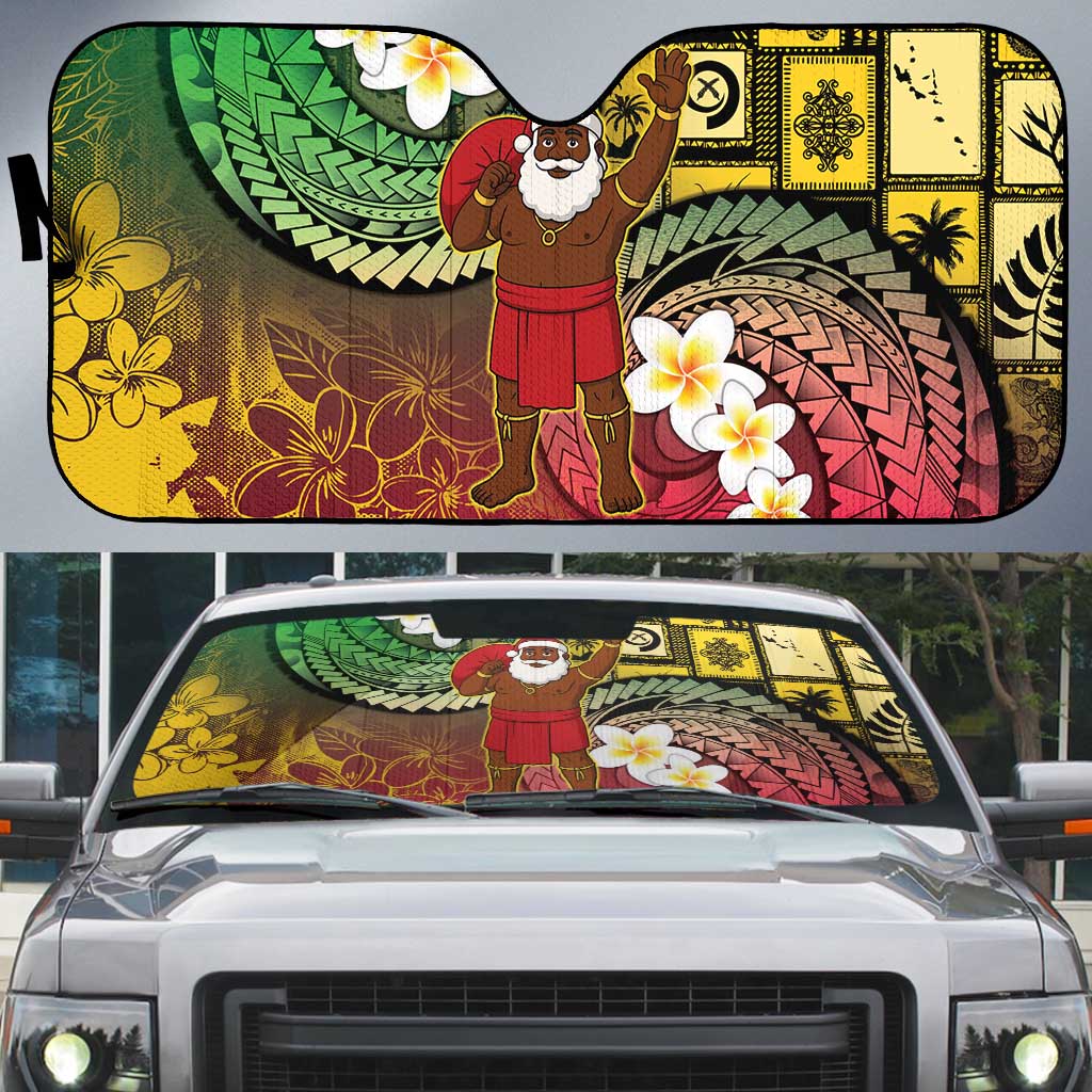 Vanuatu Christmas Auto Sun Shade Ni-Van Santa Retro Style - Polynesian Pride