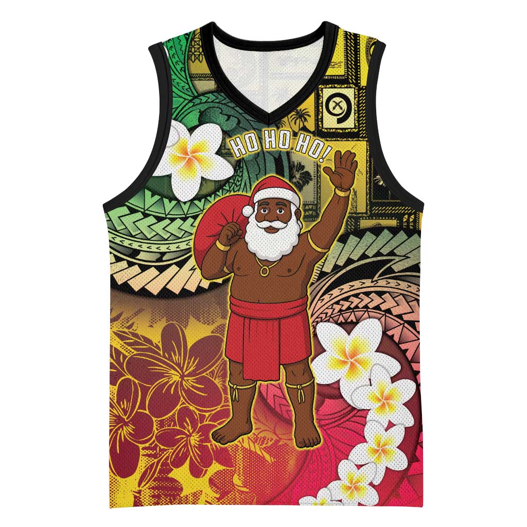 Vanuatu Christmas Basketball Jersey Ni-Van Santa Retro Style - Polynesian Pride