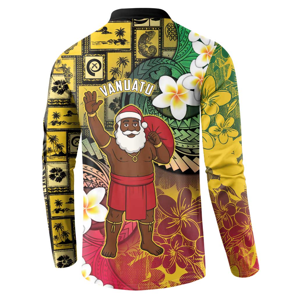 Vanuatu Christmas Button Sweatshirt Ni-Van Santa Retro Style - Polynesian Pride