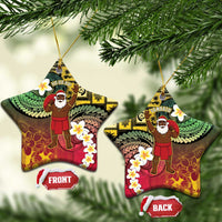 Vanuatu Christmas Ceramic Ornament Ni-Van Santa Retro Style - Polynesian Pride