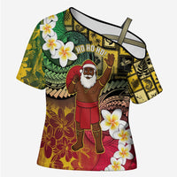 Vanuatu Christmas Cross Shoulder Shirt Ni-Van Santa Retro Style - Polynesian Pride