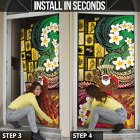 Vanuatu Christmas Door Cover Ni-Van Santa Retro Style - Polynesian Pride