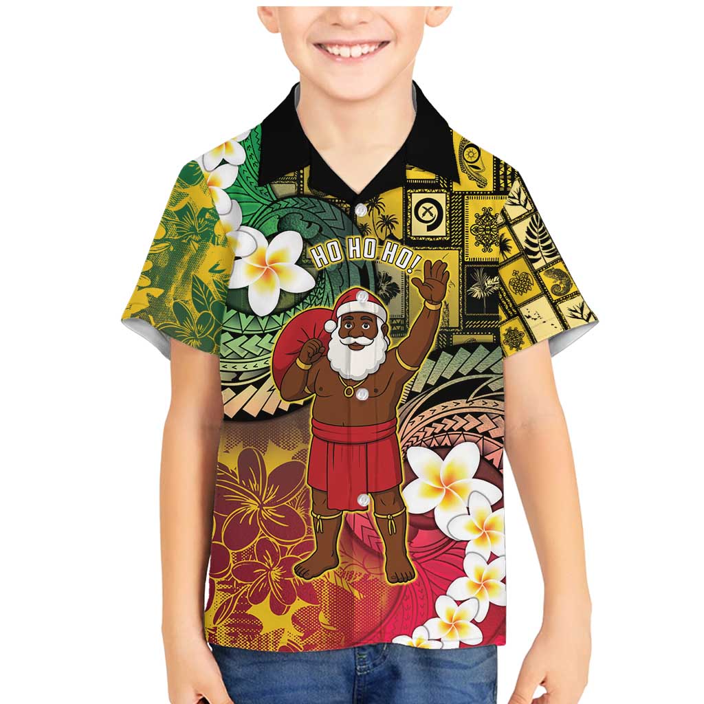 Vanuatu Christmas Family Matching Mermaid Dress and Hawaiian Shirt Ni-Van Santa Retro Style - Polynesian Pride