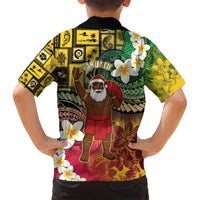 Vanuatu Christmas Family Matching Puletasi and Hawaiian Shirt Ni-Van Santa Retro Style - Polynesian Pride