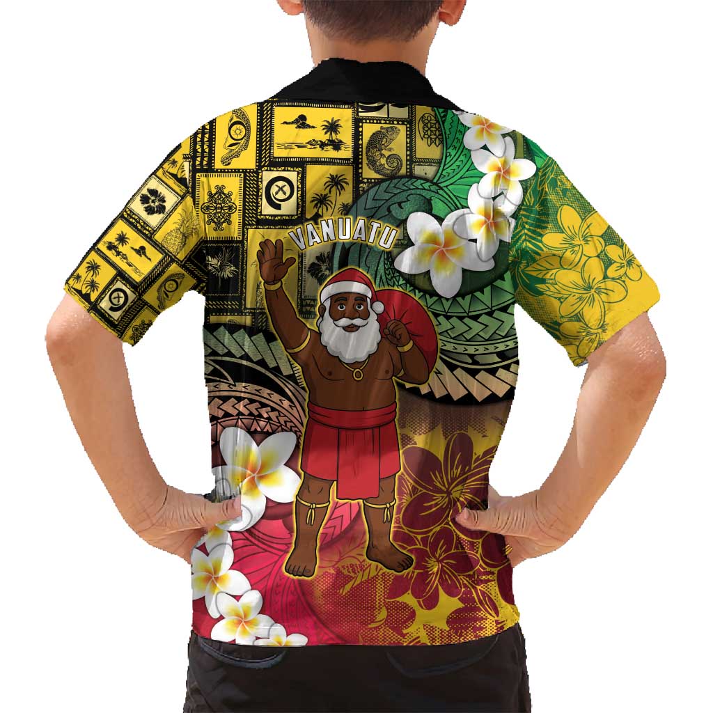 Vanuatu Christmas Family Matching Summer Maxi Dress and Hawaiian Shirt Ni-Van Santa Retro Style - Polynesian Pride