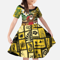 Vanuatu Christmas Family Matching Summer Maxi Dress and Hawaiian Shirt Ni-Van Santa Retro Style - Polynesian Pride