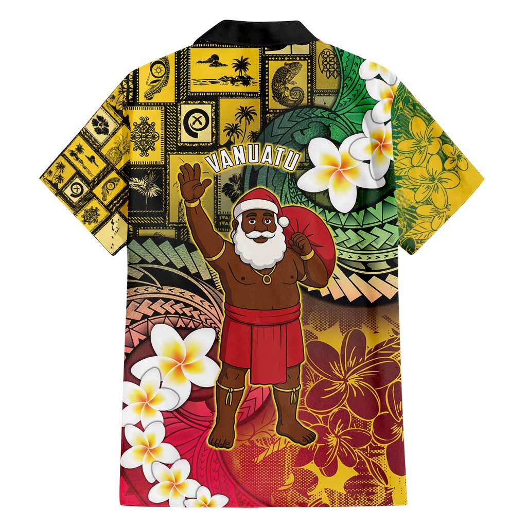 Vanuatu Christmas Family Matching Tank Maxi Dress and Hawaiian Shirt Ni-Van Santa Retro Style - Polynesian Pride