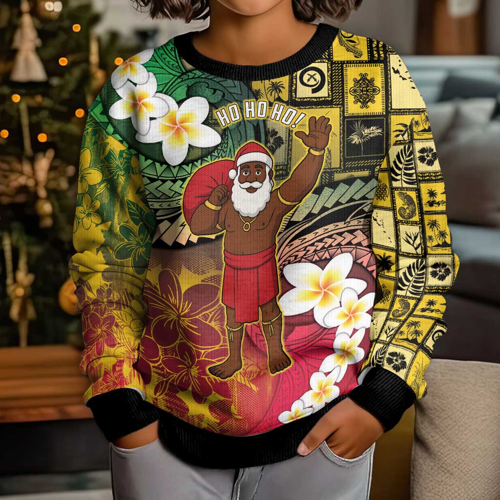 Vanuatu Christmas Kid Ugly Christmas Sweater Ni-Van Santa Retro Style - Polynesian Pride