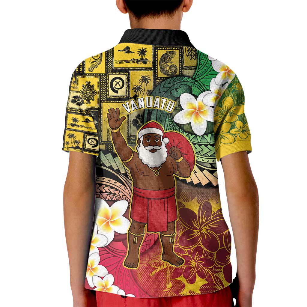 Vanuatu Christmas Kid Polo Shirt Ni-Van Santa Retro Style - Polynesian Pride