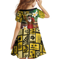 Vanuatu Christmas Kid Short Sleeve Dress Ni-Van Santa Retro Style - Polynesian Pride