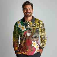 Vanuatu Christmas Long Sleeve Polo Shirt Ni-Van Santa Retro Style - Polynesian Pride