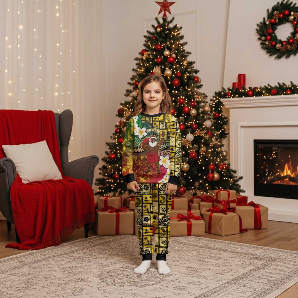 Vanuatu Christmas Pajama Set Ni-Van Santa Retro Style - Polynesian Pride
