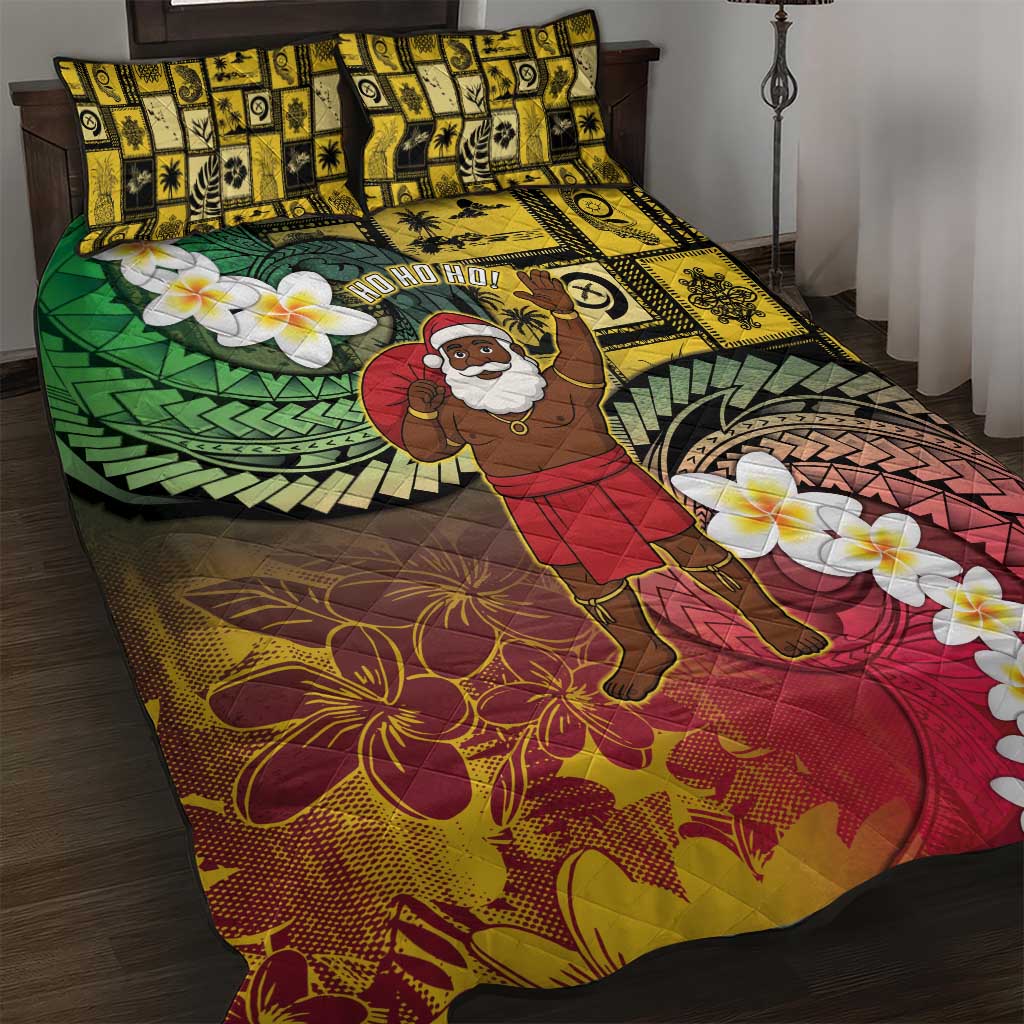 Vanuatu Christmas Quilt Bed Set Ni-Van Santa Retro Style - Polynesian Pride