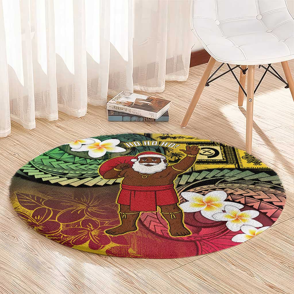 Vanuatu Christmas Round Carpet Ni-Van Santa Retro Style - Polynesian Pride