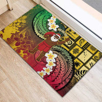 Vanuatu Christmas Rubber Doormat Ni-Van Santa Retro Style - Polynesian Pride
