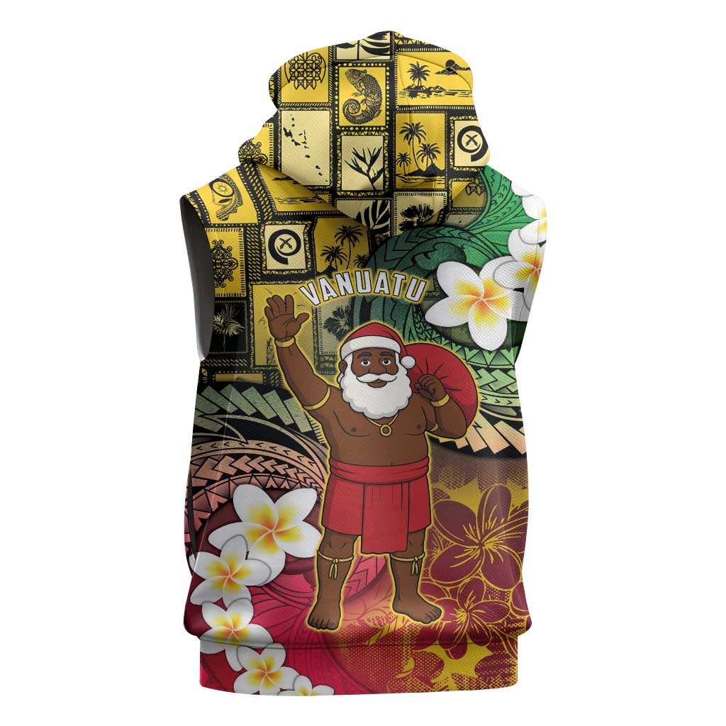 Vanuatu Christmas Sleeveless Hoodie Ni-Van Santa Retro Style - Polynesian Pride