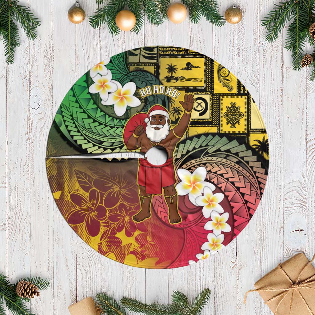 Vanuatu Christmas Tree Skirt Ni-Van Santa Retro Style - Polynesian Pride