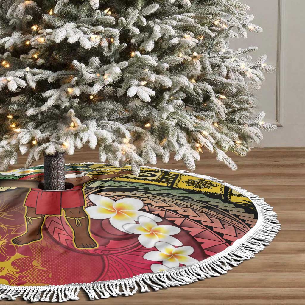 Vanuatu Christmas Tree Skirt Ni-Van Santa Retro Style - Polynesian Pride