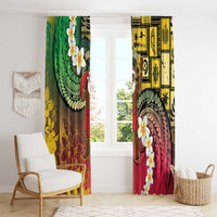 Vanuatu Christmas Window Curtain Ni-Van Santa Retro Style - Polynesian Pride
