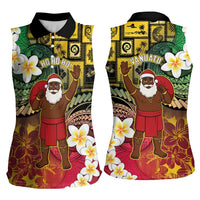 Vanuatu Christmas Women Sleeveless Polo Shirt Ni-Van Santa Retro Style - Polynesian Pride