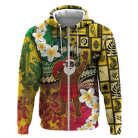 Vanuatu Christmas Zip Hoodie Ni-Van Santa Retro Style - Polynesian Pride