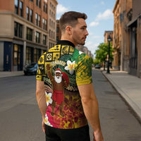 Vanuatu Christmas Zipper Polo Shirt Ni-Van Santa Retro Style - Polynesian Pride