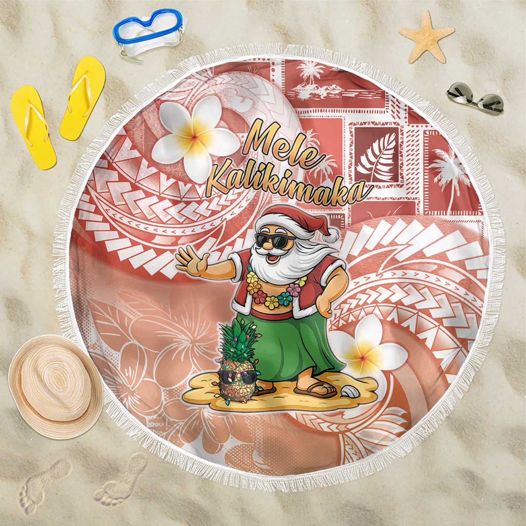 Hawaii Mele Kalikimaka Beach Blanket Hula Santa Retro Style Red - Polynesian Pride
