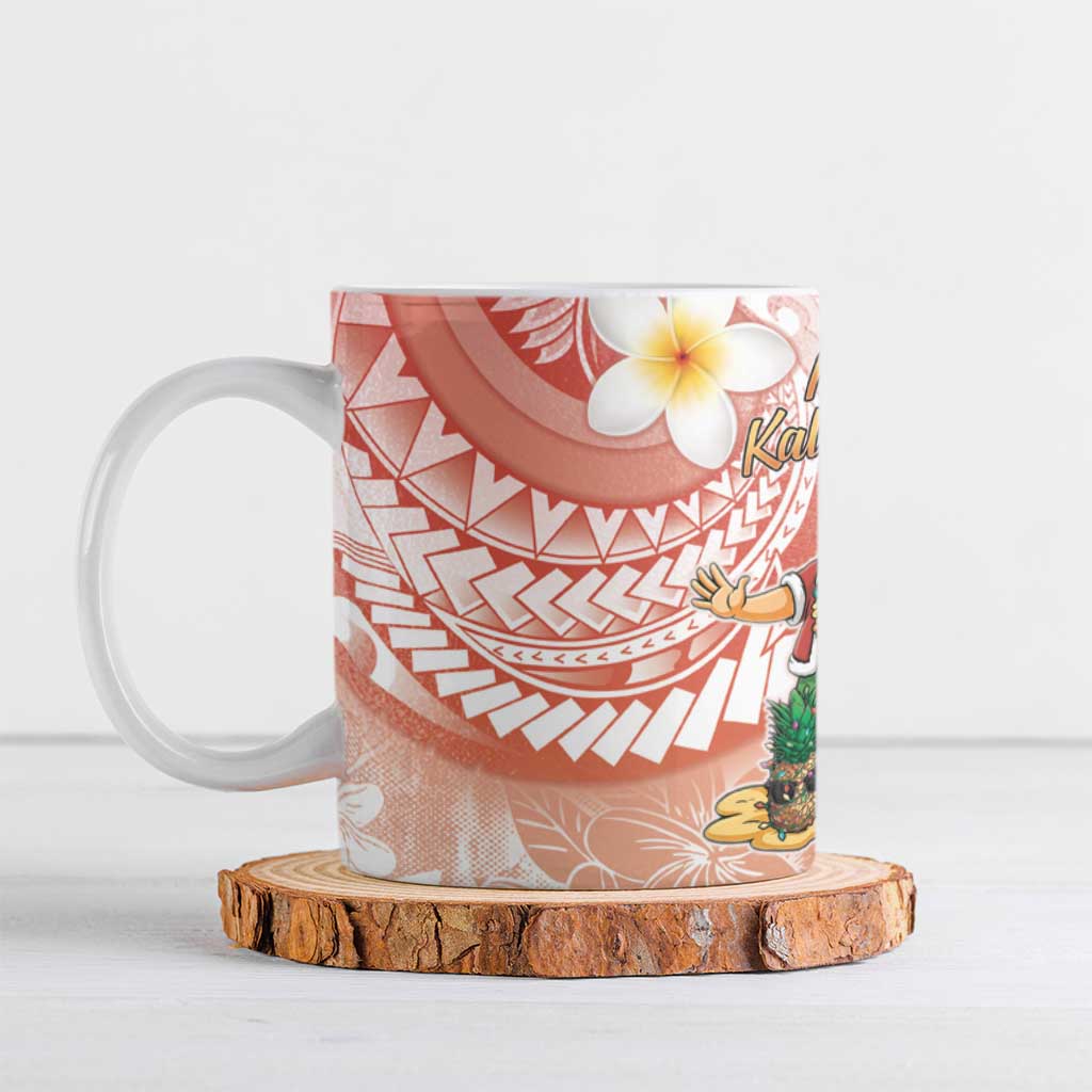 Hawaii Mele Kalikimaka Ceramic Mug Hula Santa Retro Style Red - Polynesian Pride