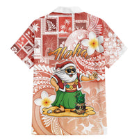 Hawaii Mele Kalikimaka Family Matching Mermaid Dress and Hawaiian Shirt Hula Santa Retro Style Red - Polynesian Pride