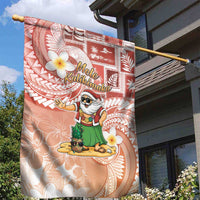 Hawaii Mele Kalikimaka Garden Flag Hula Santa Retro Style Red - Polynesian Pride