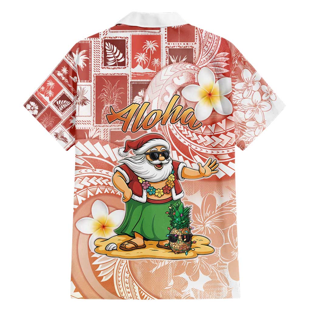 Hawaii Mele Kalikimaka Hawaiian Shirt Hula Santa Retro Style Red LT05 - Polynesian Pride