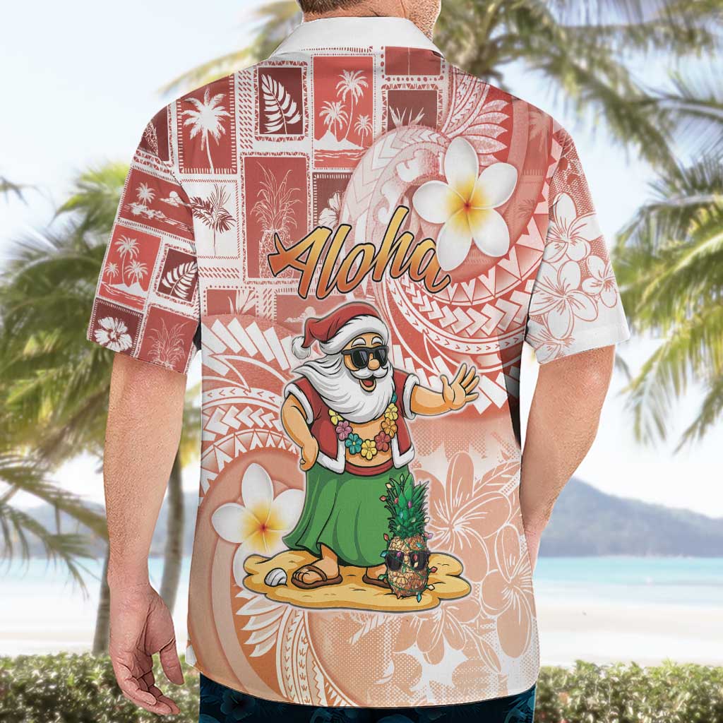 Hawaii Mele Kalikimaka Hawaiian Shirt Hula Santa Retro Style Red LT05 - Polynesian Pride